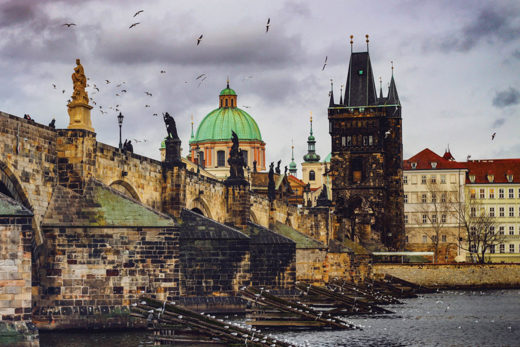 A green-domed cathedral in the Czech Republic