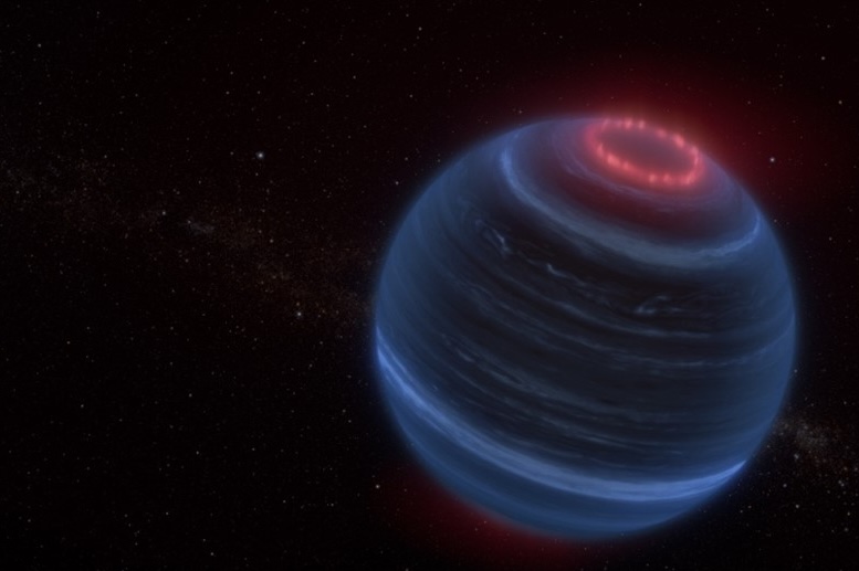 A planet-like object has many rings deep in space, with a pronounced ring at its top.