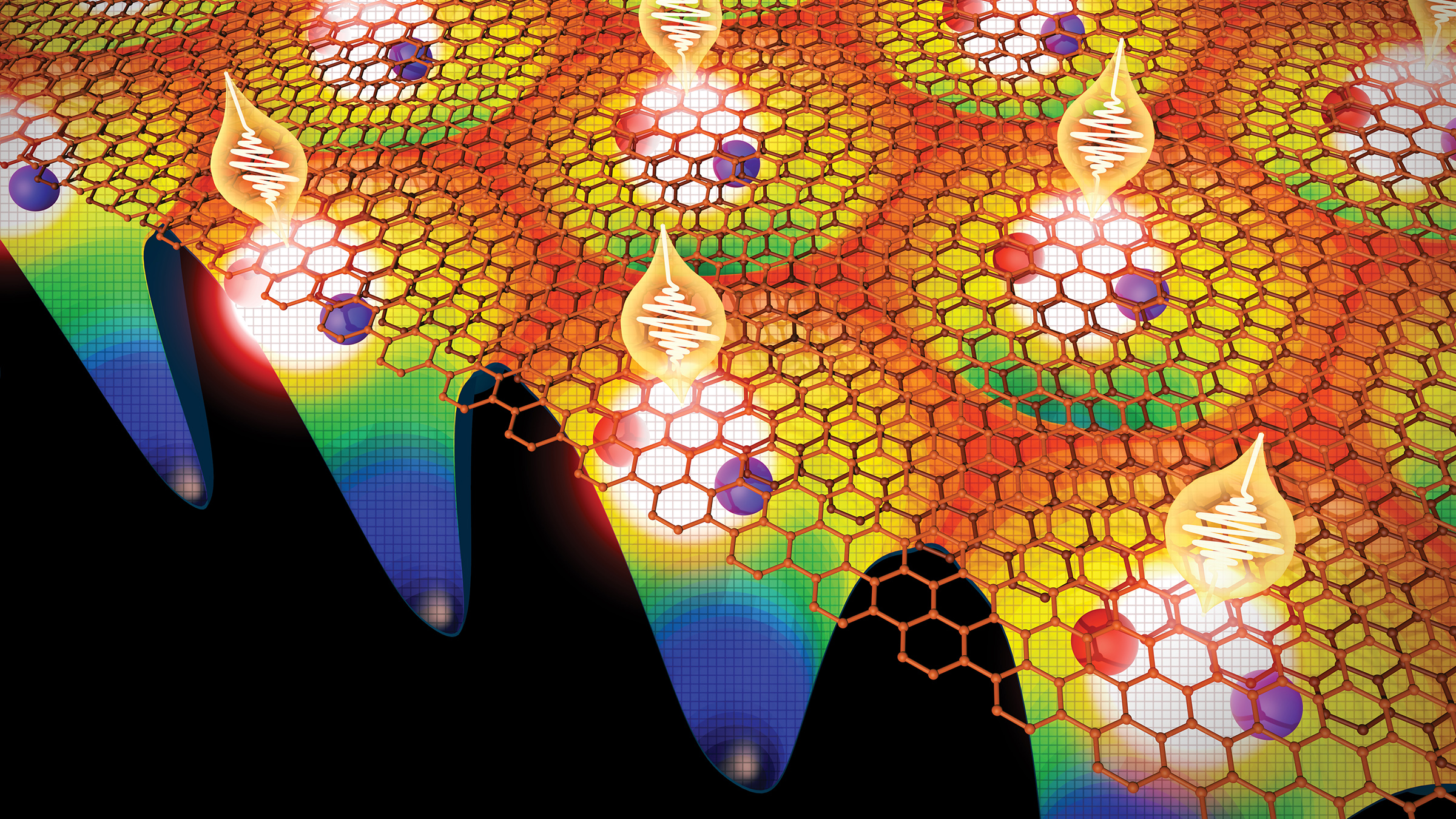 Illustration shows how atom-thin materials enable control of individual photons of light